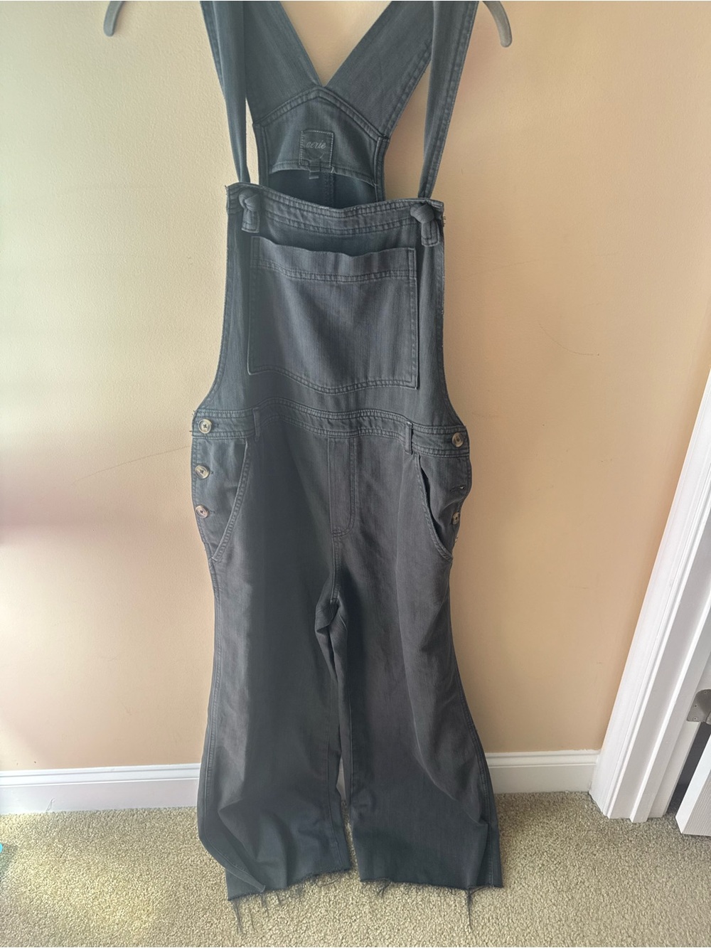 Aerie Twill Overalls in Gray Size L